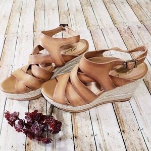 Clarks indigo strappy wedge heels